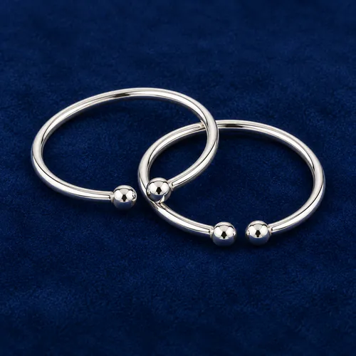 Baby Silver Bangles (Kaapu), Pair