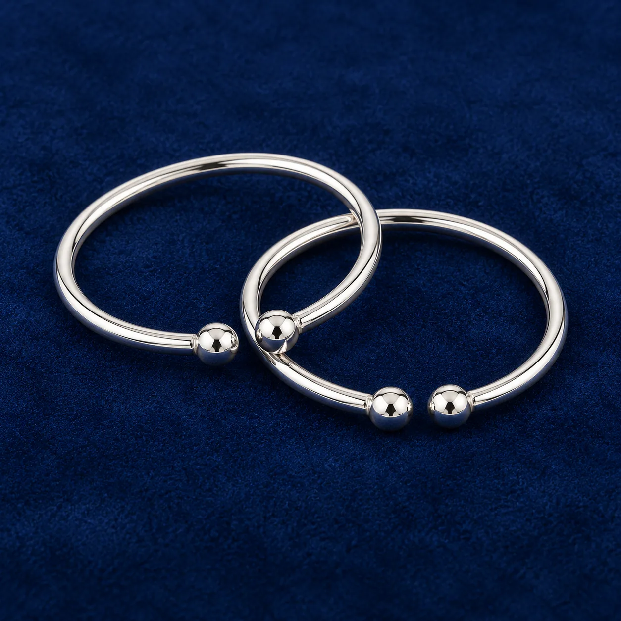Baby Silver Bangles (Kaapu), Pair