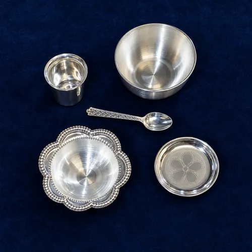 Baby Silver Feeding Set, 5 Piece