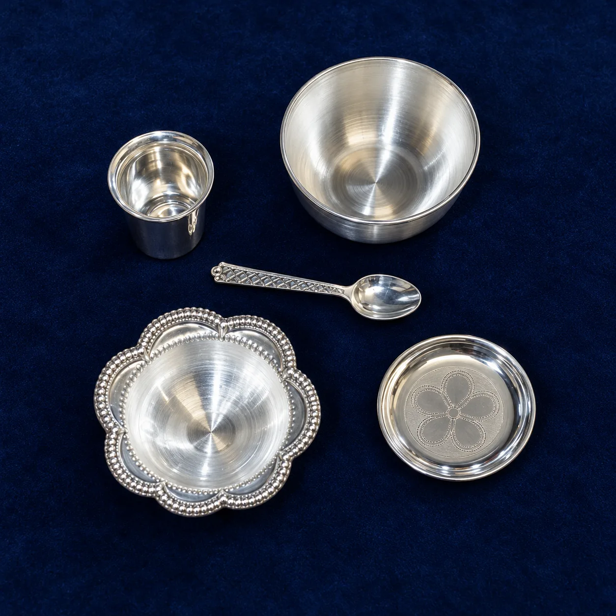 Baby Silver Feeding Set, 5 Piece