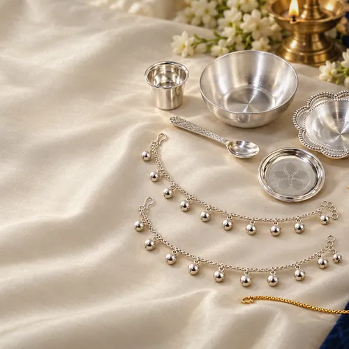 Baby Silver Feeding Set, 5 Piece - alternative view