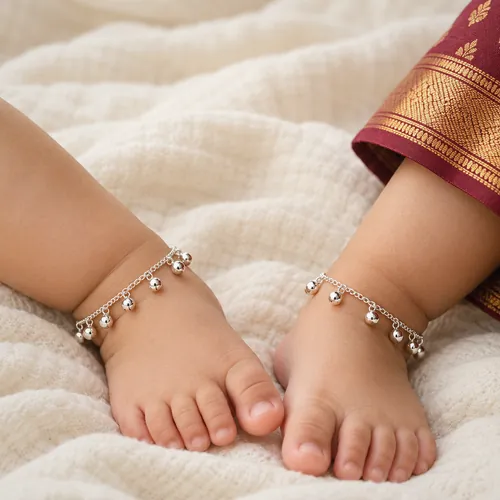 Baby Silver Kolusu with Ghungroo Bells - alternative view