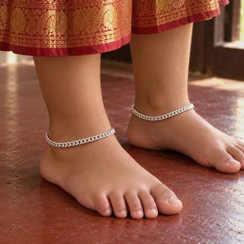 Kids Plain Silver Kolusu - alternative view