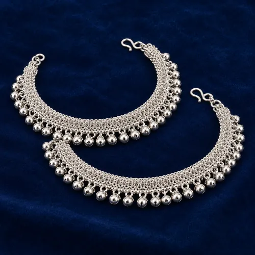 Ladies Silver Kolusu with Bells