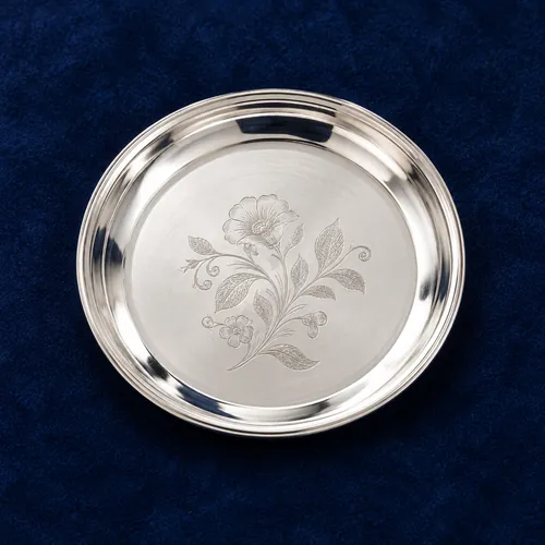 Engraved Silver Plate (Thattu)