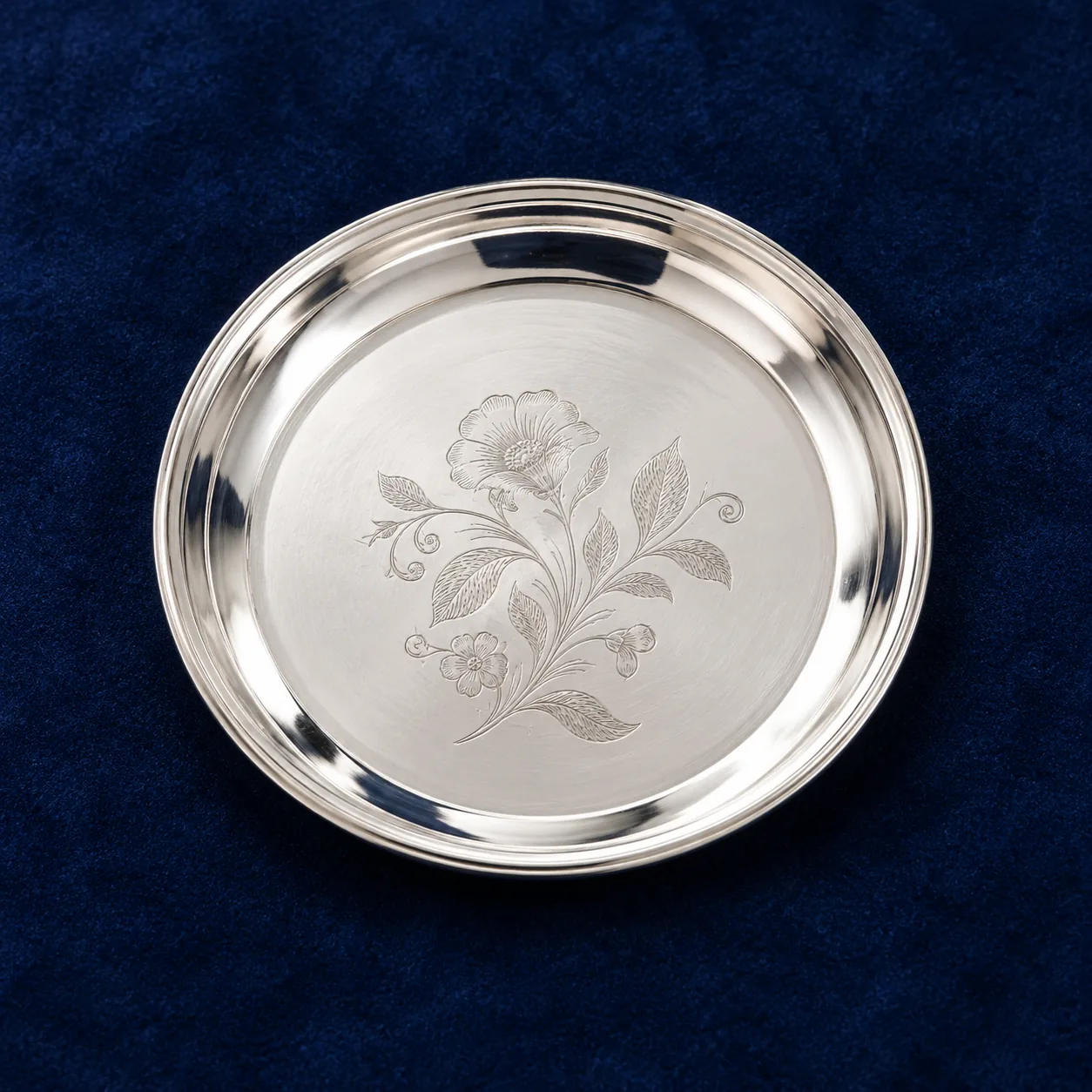 Engraved Silver Plate (Thattu)